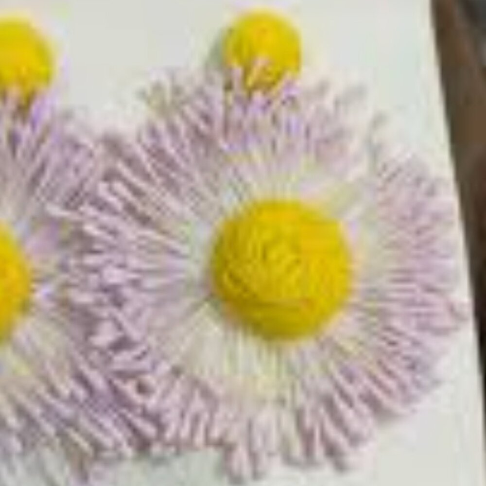 🦋 Sunflower Raffia Earrings - Lavender, Yellow - Picture 4 of 4